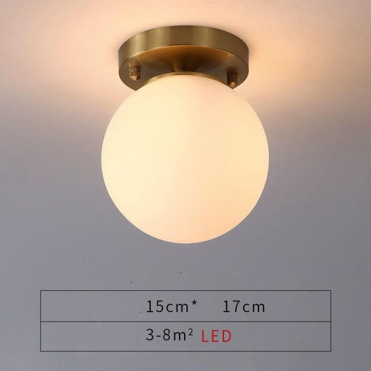 H  Simple Walkway Copper Lamp Single Head Corridor Hall Porch Ceiling Lights without Light Source