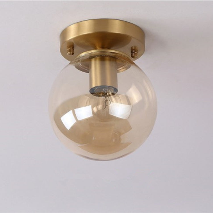J   Simple Walkway Copper Lamp Single Head Corridor Hall Porch Ceiling Lights with Three-Color Light LED