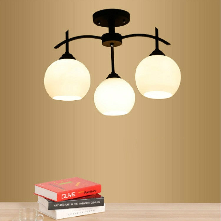 3 Heads Modern Minimalist Living Room American Wrought Iron Lamps without Light Source