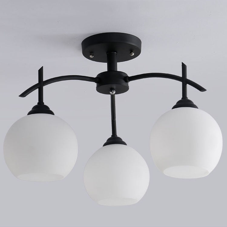 3 Heads Modern Minimalist Living Room American Wrought Iron Lamps with 5W White Light LED