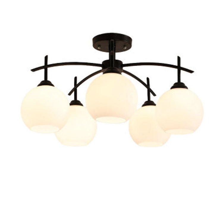 5 Heads Modern Minimalist Living Room American Wrought Iron Lamps without Light Source