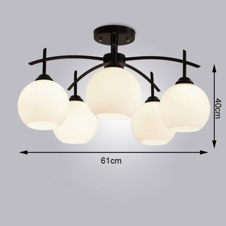 5 Heads Modern Minimalist Living Room American Wrought Iron Lamps without Light Source
