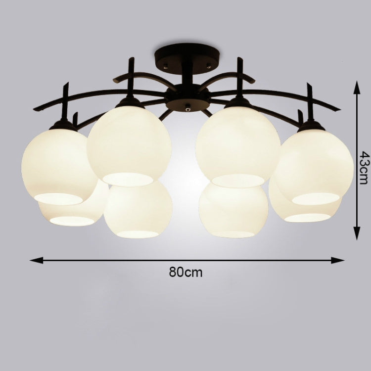 8 Heads Modern Minimalist Living Room American Wrought Iron Lamps with 5W White Light LED