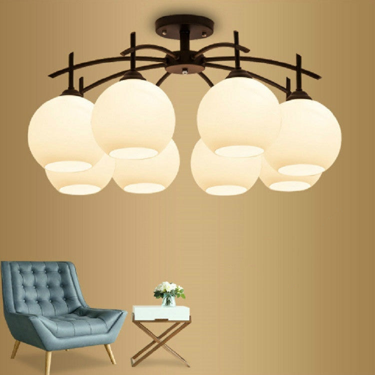 8 Heads Modern Minimalist Living Room American Wrought Iron Lamps with 5W Warm Light LED