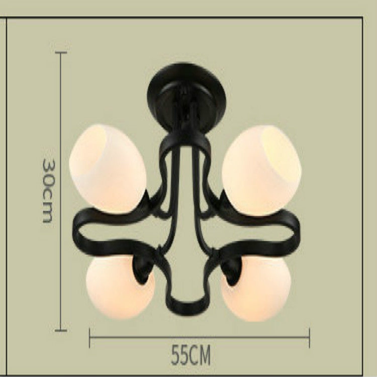 4 Heads Wrought Iron Living Room Ceiling Lamp with 5W Warm White LED