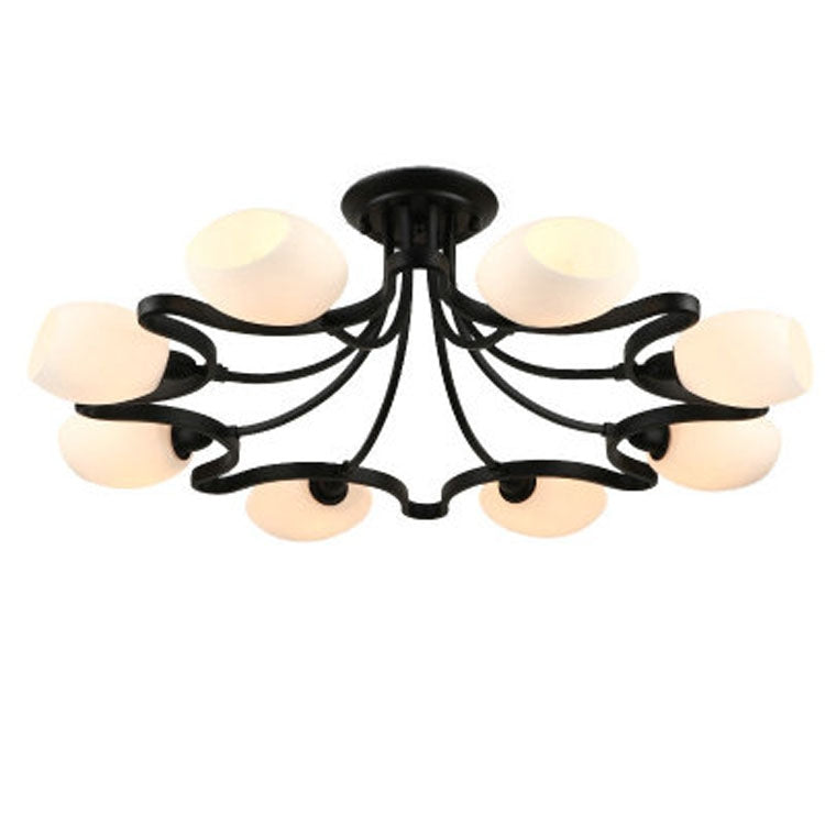8 Heads Wrought Iron Living Room Ceiling Lamp with 5W White Light LED