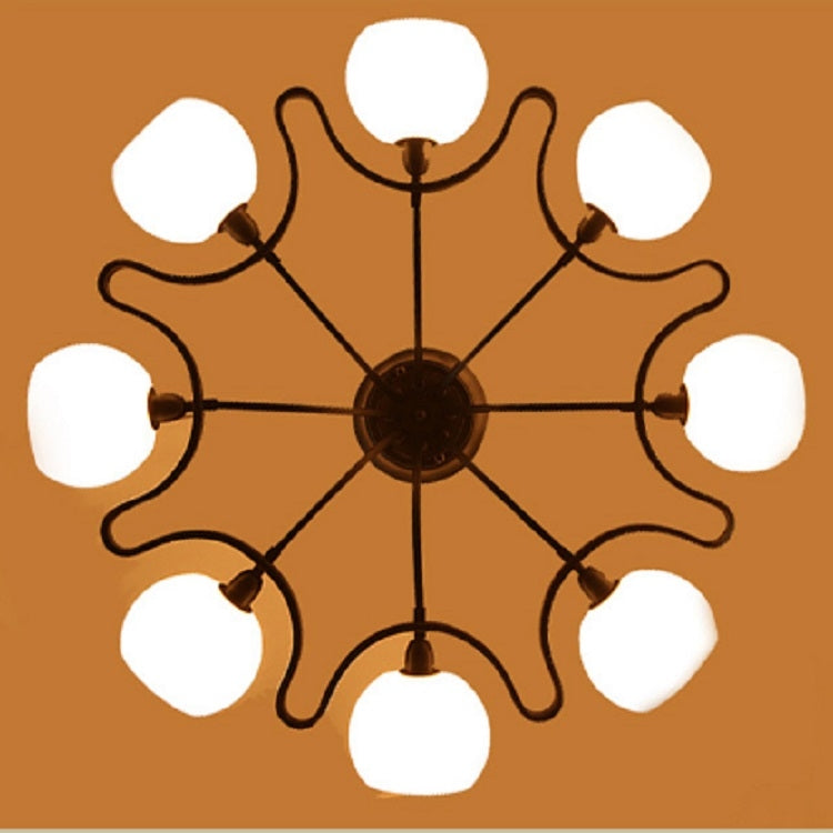 8 Heads Wrought Iron Living Room Ceiling Lamp with 5W Warm White LED