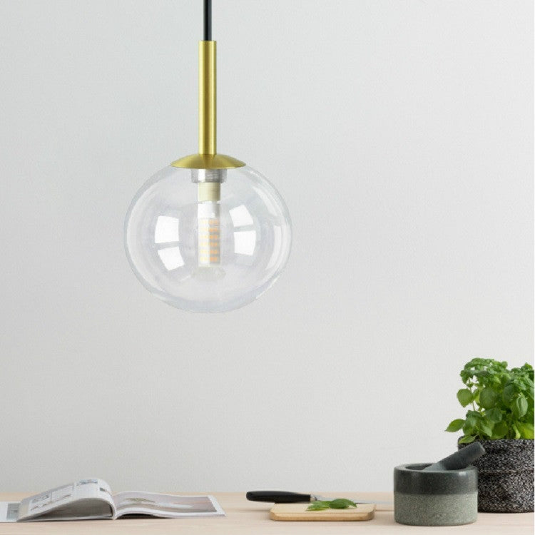 Copper Glass Ball Creative Chandelier with 5W Warm Light LED(Transparent Copper)