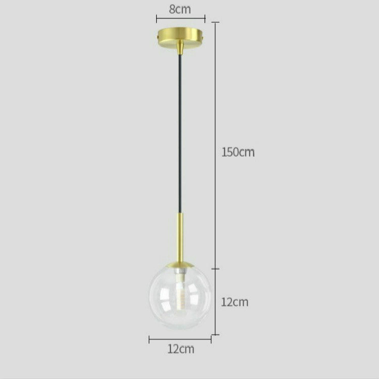 Copper Glass Ball Creative Chandelier with 5W White Light LED(Transparent Copper)