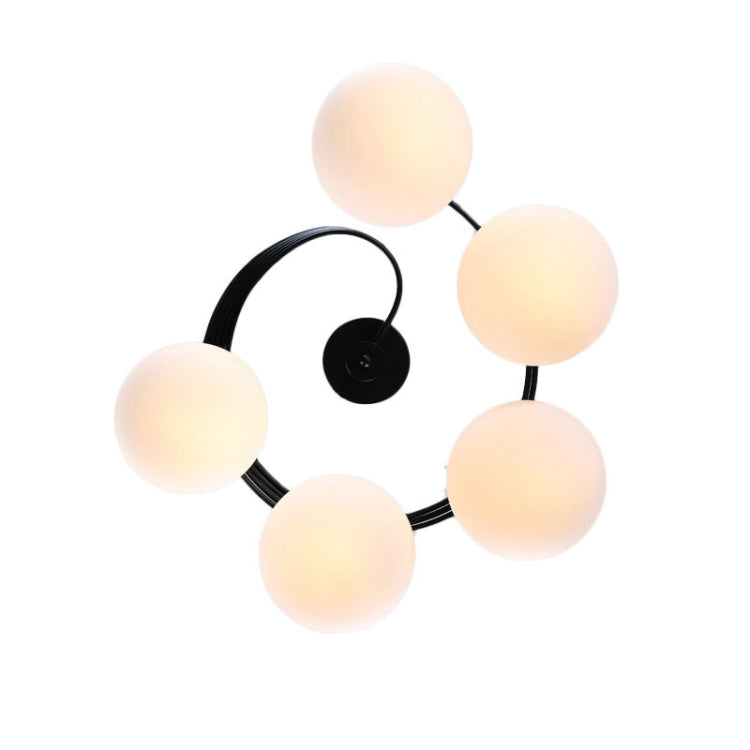 5 Heads Simple Ceiling Lamp Wrought Iron Round Creative Lighting with 5W Warm White LED