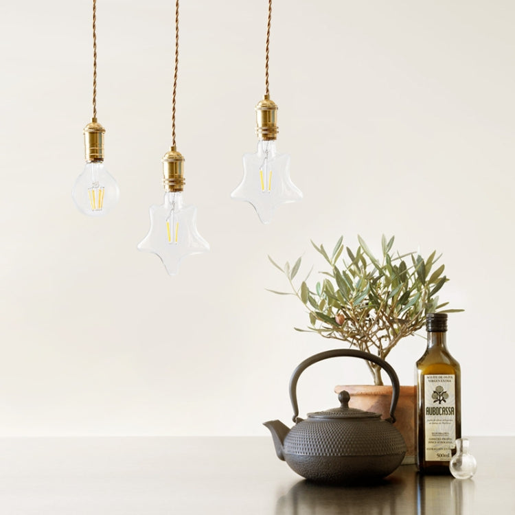E27 Spiral Port Single Head Energy-saving High-brightness Copper Chandelier Lamp Holder Ceiling Plate without Light Source