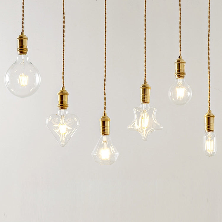 E27 Spiral Port Single Head Energy-saving High-brightness Copper Chandelier Lamp Holder Ceiling Plate without Light Source