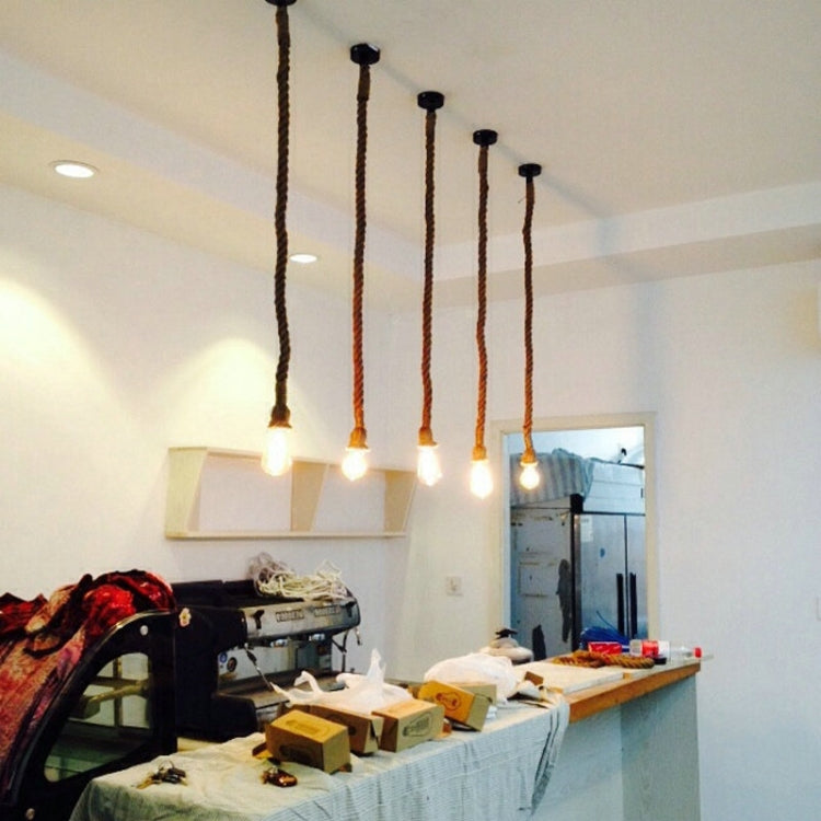 2m Personality DIY Hemp Retro Cafe Bar Clothing Store Hand-made Single Head Chandelier with 4W Edison LED