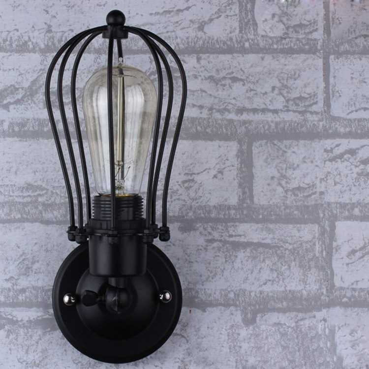 Retro Double Head Grapefruit Wrought Iron Antique Restaurant Corridor Aisle LED Wall Lamp without Light Source
