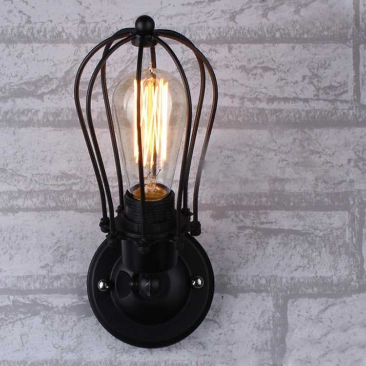 Retro Double Head Grapefruit Wrought Iron Antique Restaurant Corridor Aisle LED Wall Lamp without Light Source
