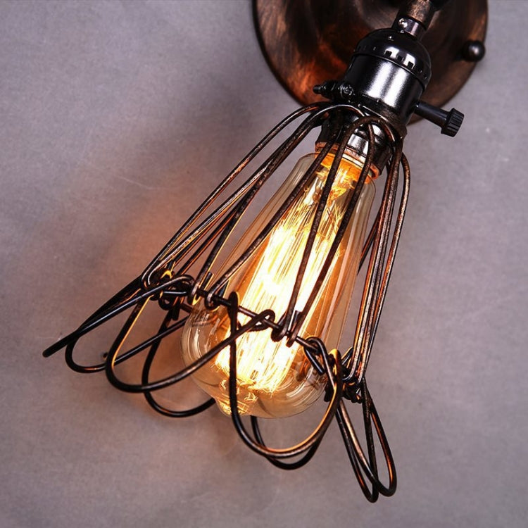 Retro Wrought Iron Bird Cage Wall Lamp with Edison 4W LED