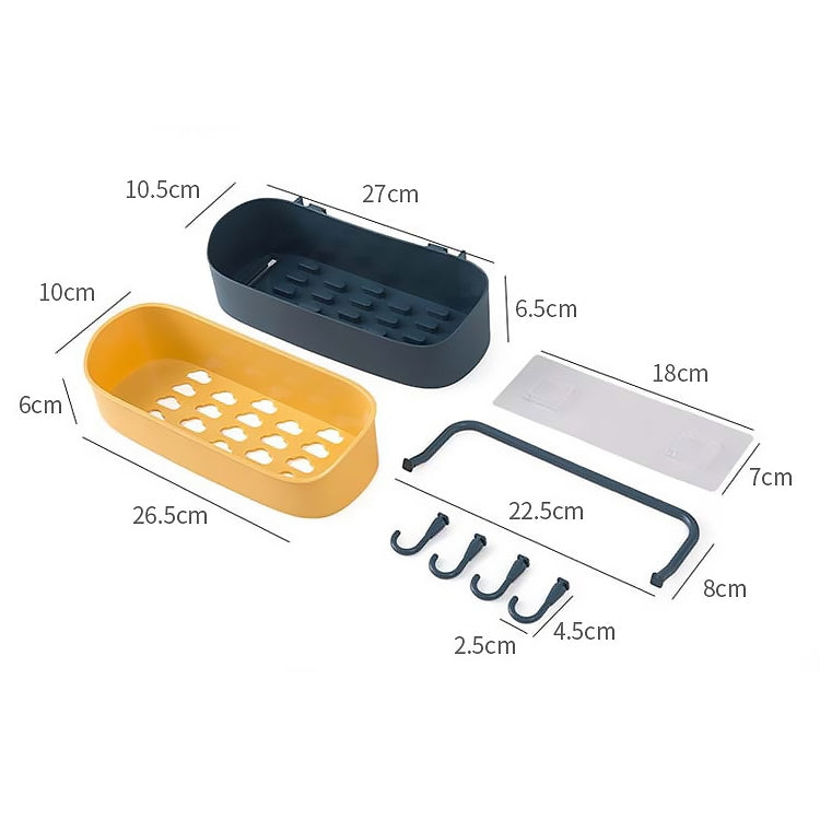 No Drill Wall Mounted Shower Shelf Cell Phone Bathroom Shampoo Holder, Size: 26x10x6cm