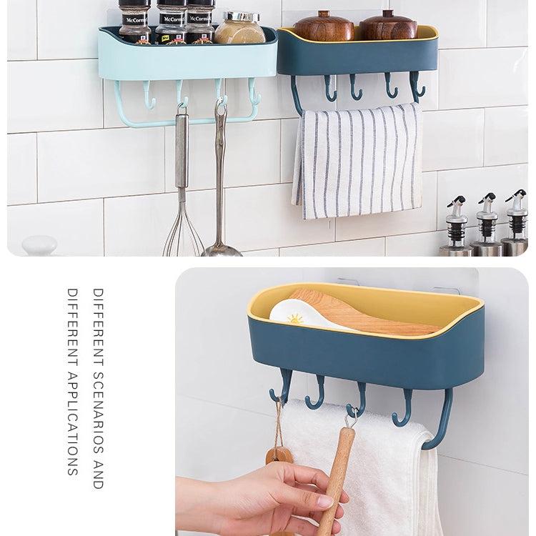 No Drill Wall Mounted Shower Shelf Cell Phone Bathroom Shampoo Holder, Size: 26x10x6cm