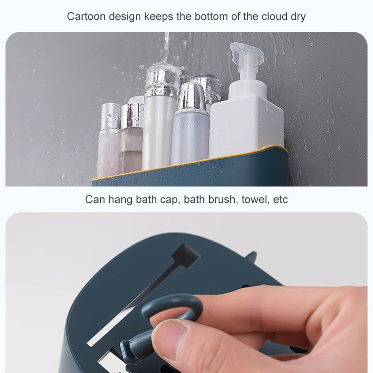 No Drill Wall Mounted Shower Shelf Cell Phone Bathroom Shampoo Holder, Size: 26x10x6cm
