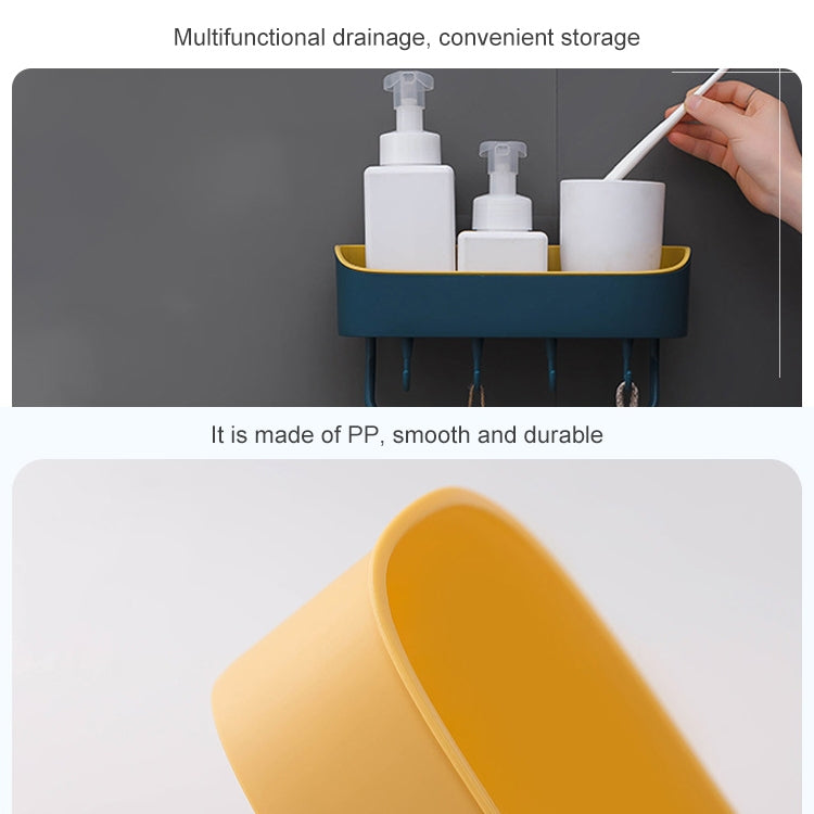 No Drill Wall Mounted Shower Shelf Cell Phone Bathroom Shampoo Holder, Size: 26x10x6cm