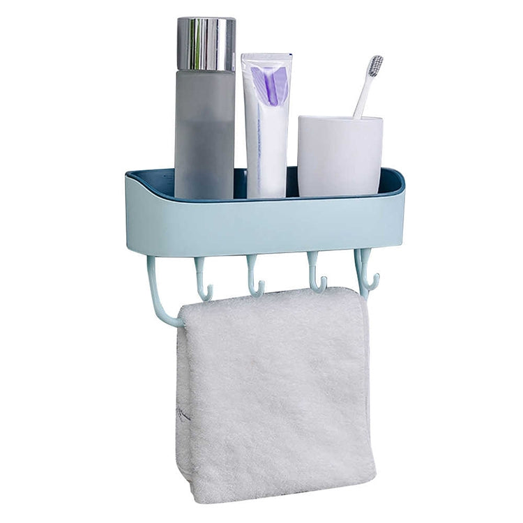 No Drill Wall Mounted Shower Shelf Cell Phone Bathroom Shampoo Holder, Size: 26x10x6cm