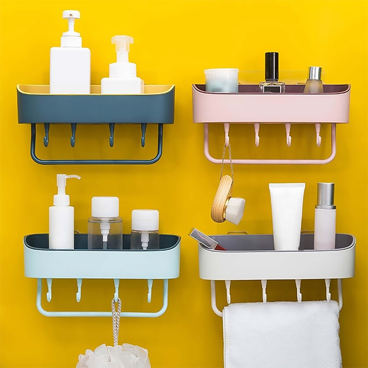 No Drill Wall Mounted Shower Shelf Cell Phone Bathroom Shampoo Holder, Size: 26x10x6cm