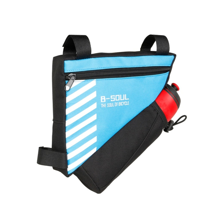 B-soul Bicycle Bags With Water Bottle Triangle Pouch Solid Cycling Front Tube Frame Bag Pocket, Size:20.5*18*5cm