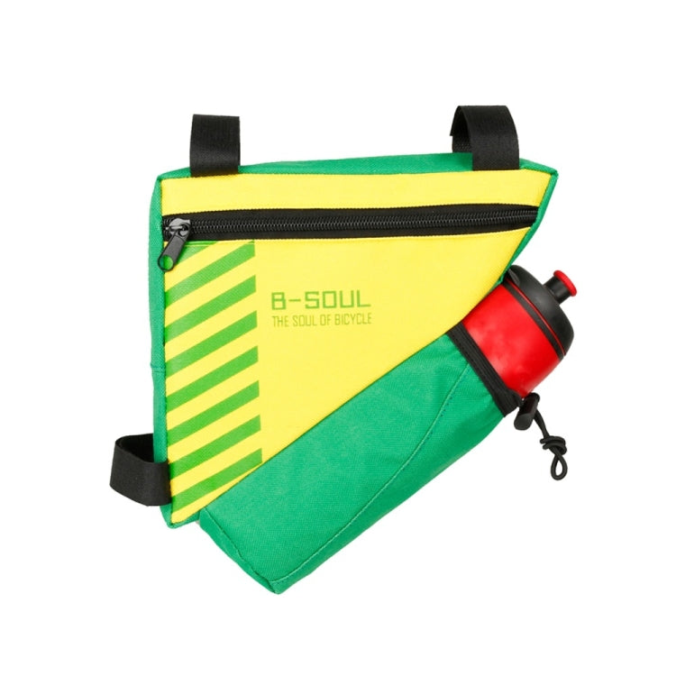 B-soul Bicycle Bags With Water Bottle Triangle Pouch Solid Cycling Front Tube Frame Bag Pocket, Size:20.5*18*5cm