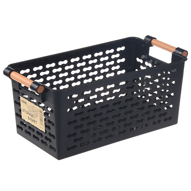 Plastic Desktop Storage Basket Rectangular Bathroom Portable Storage Box