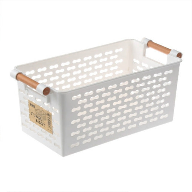 Plastic Desktop Storage Basket Rectangular Bathroom Portable Storage Box