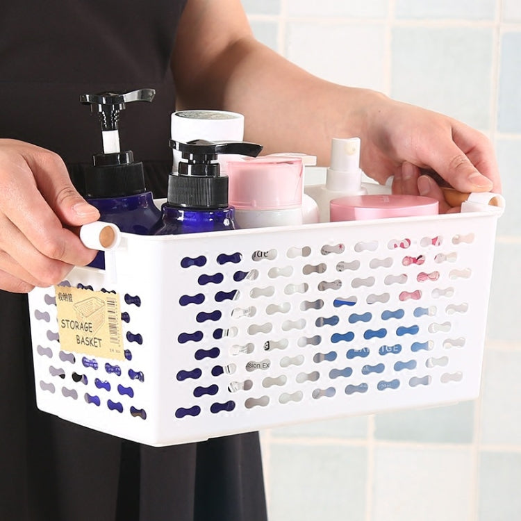 Plastic Desktop Storage Basket Rectangular Bathroom Portable Storage Box