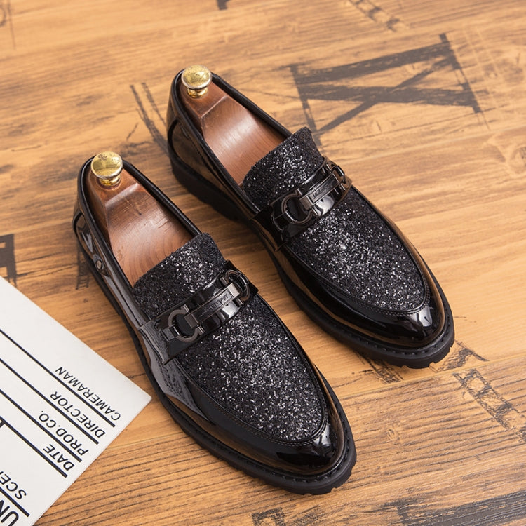 Men Fashion Thick Bottom Pointed Formal Business Leather Shoes, Shoe Size:43