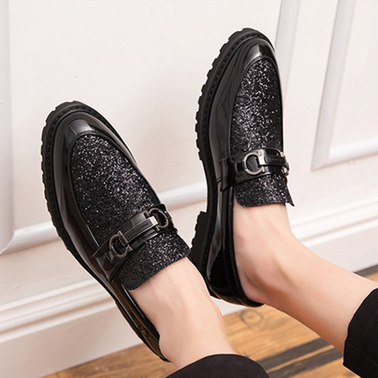 Men Fashion Thick Bottom Pointed Formal Business Leather Shoes, Shoe Size:43