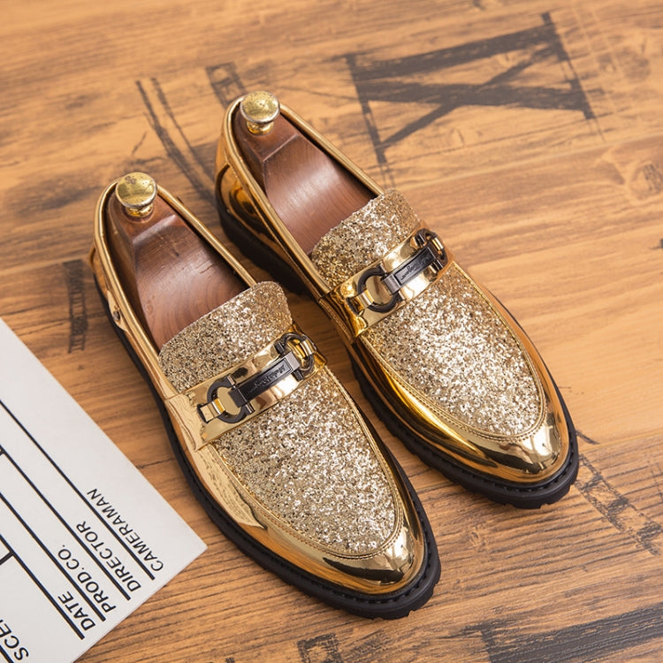 Men Fashion Thick Bottom Pointed Formal Business Leather Shoes, Shoe Size:43
