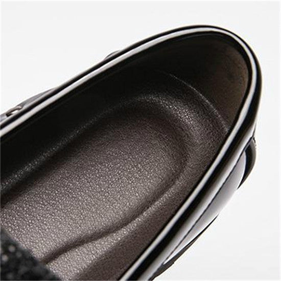 Men Fashion Thick Bottom Pointed Formal Business Leather Shoes, Shoe Size:43