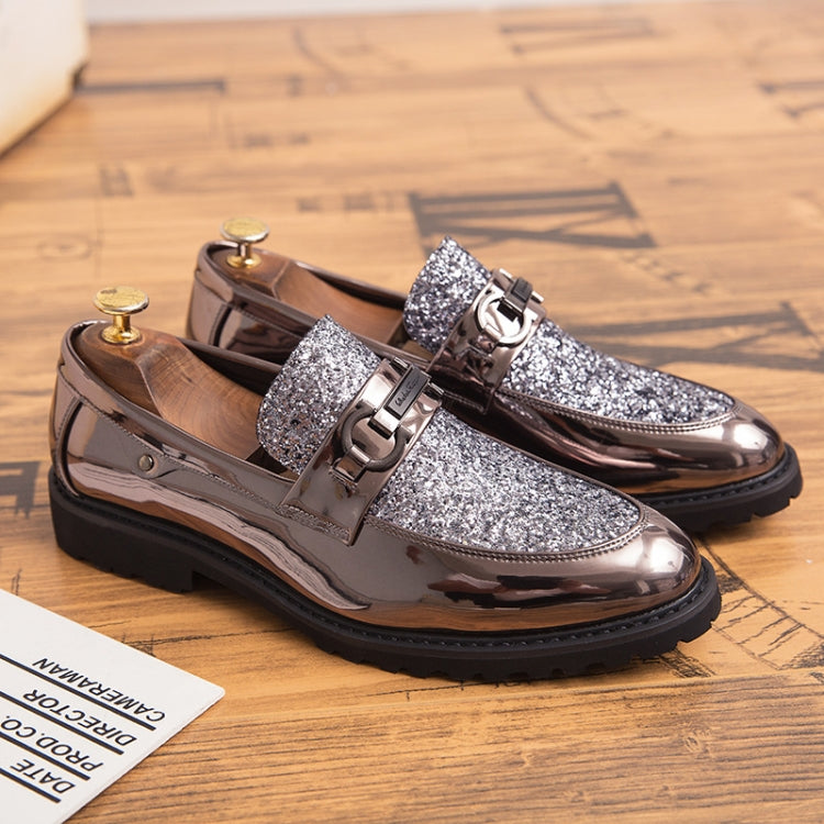 Men Fashion Thick Bottom Pointed Formal Business Leather Shoes, Shoe Size:43