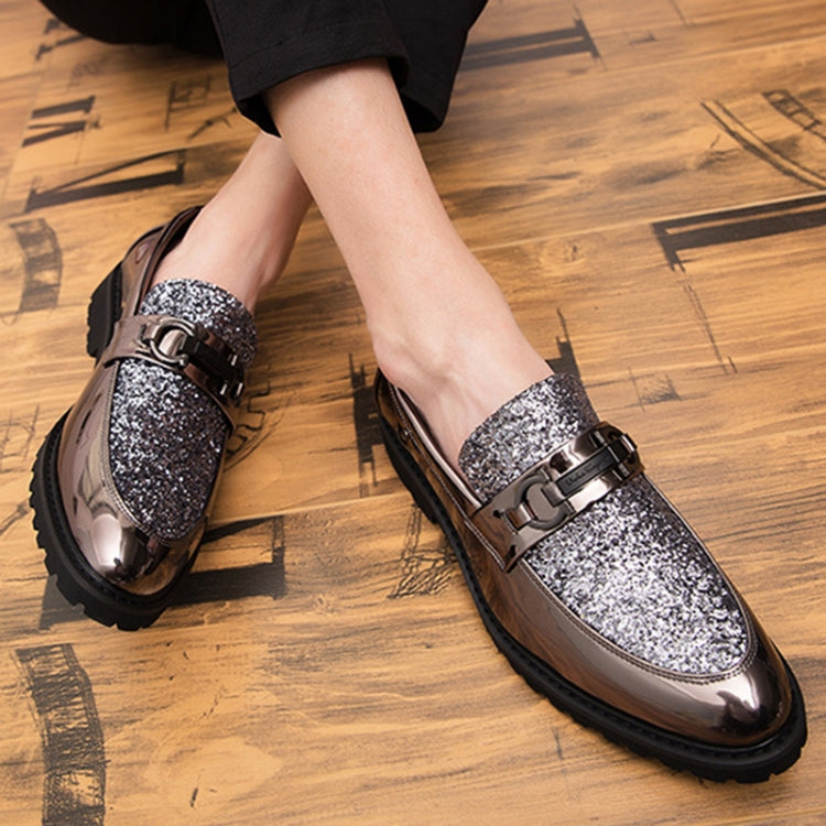 Men Fashion Thick Bottom Pointed Formal Business Leather Shoes, Shoe Size:43
