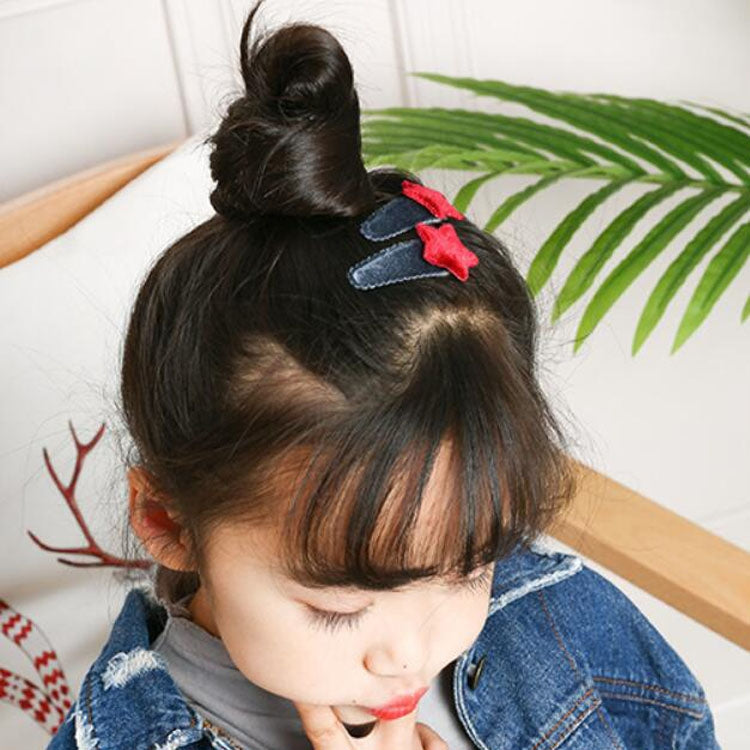 2 Sets Cute Five-pointed Star Heart Girl BB Clip Hair Accessories