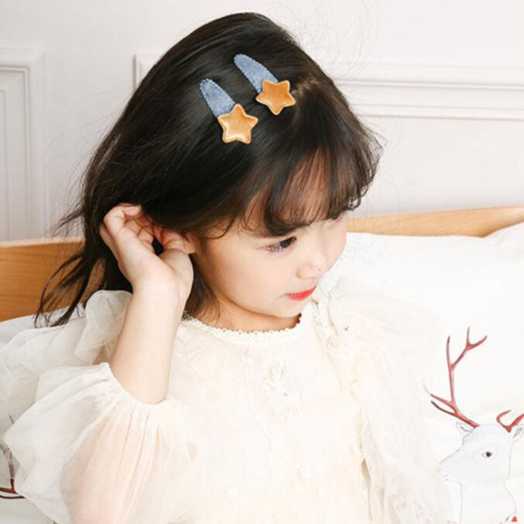 2 Sets Cute Five-pointed Star Heart Girl BB Clip Hair Accessories