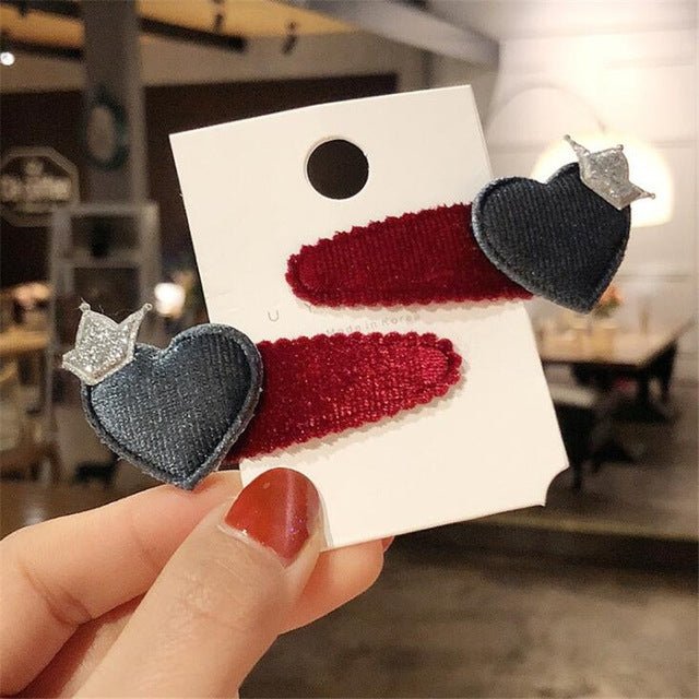 2 Sets Cute Five-pointed Star Heart Girl BB Clip Hair Accessories