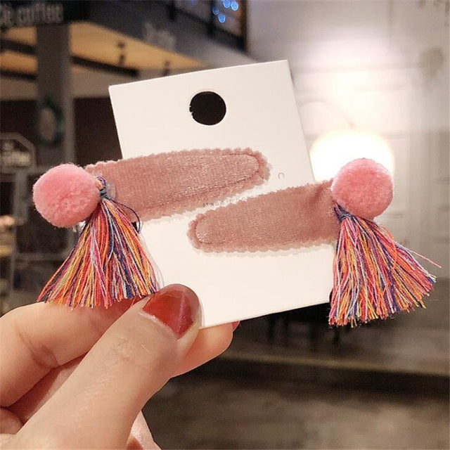 2 Sets Cute Five-pointed Star Heart Girl BB Clip Hair Accessories