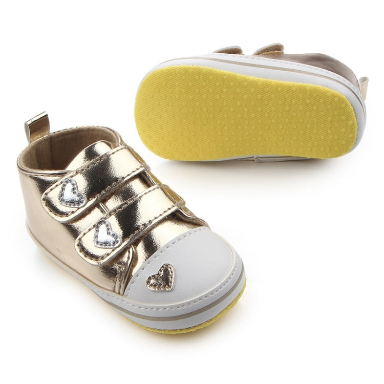 First Walkers Tennis Lace-Up Heart-shaped PU Leather Shoes(Black)