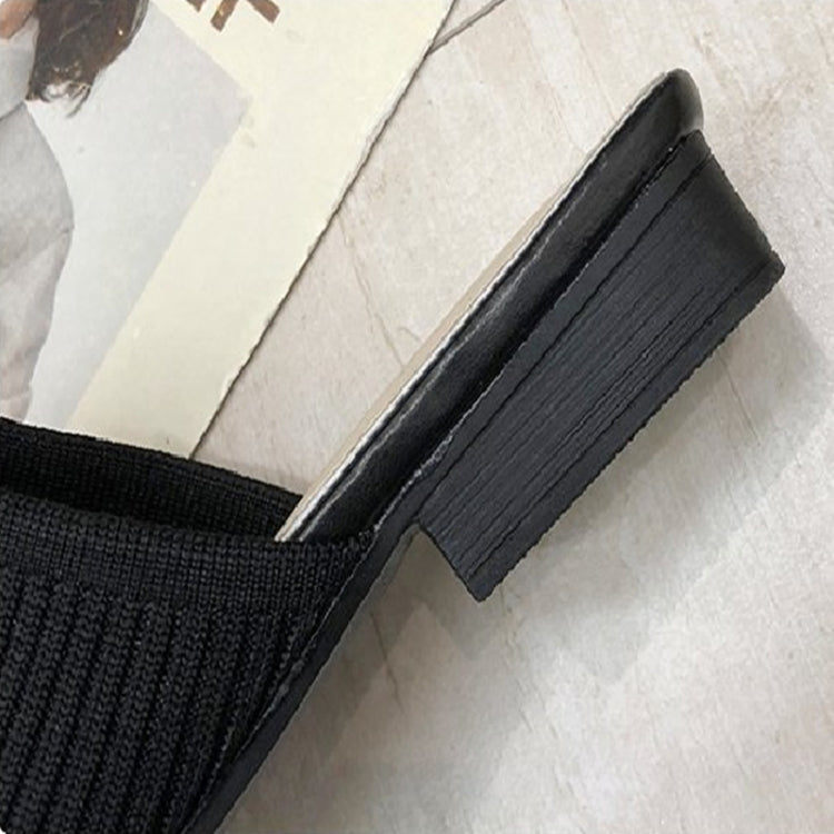 Women Elastic Cloth Round Toe Flats Elastic Band Slipper, Shoe Size:36