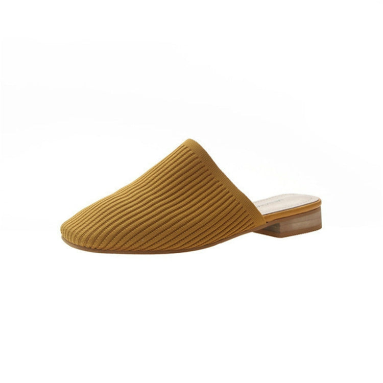 Women Elastic Cloth Round Toe Flats Elastic Band Slipper, Shoe Size:36