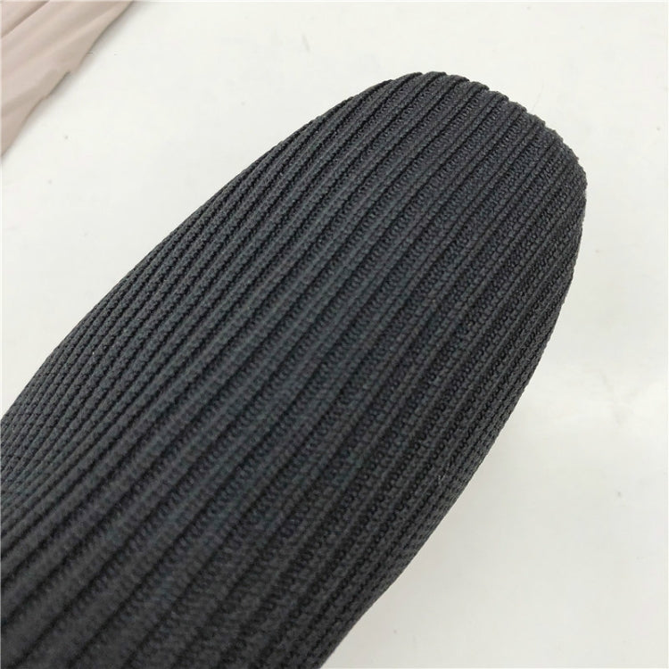 Women Elastic Cloth Round Toe Flats Elastic Band Slipper, Shoe Size:37(Black)