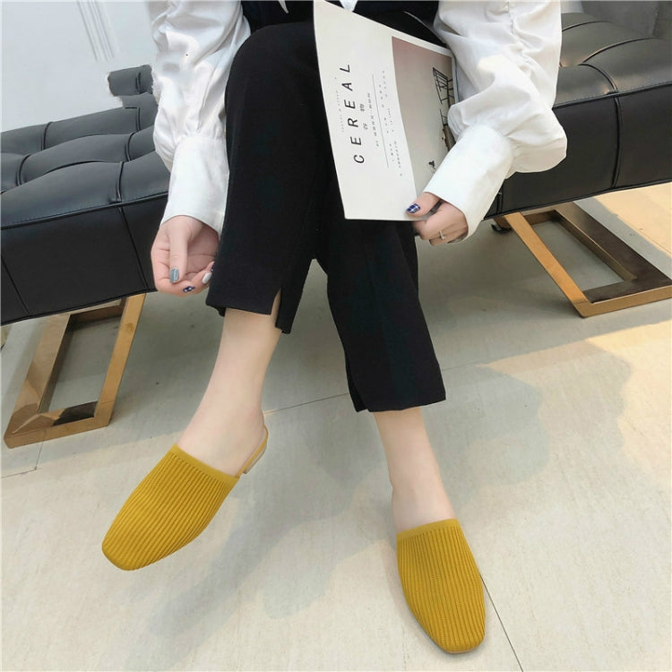 Women Elastic Cloth Round Toe Flats Elastic Band Slipper, Shoe Size:39