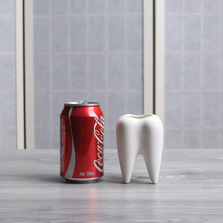 Succulent Potted Ceramic Pen Holder Home Decoration Tooth-shaped Desktop Ceramic Flower Pot, Without Plants