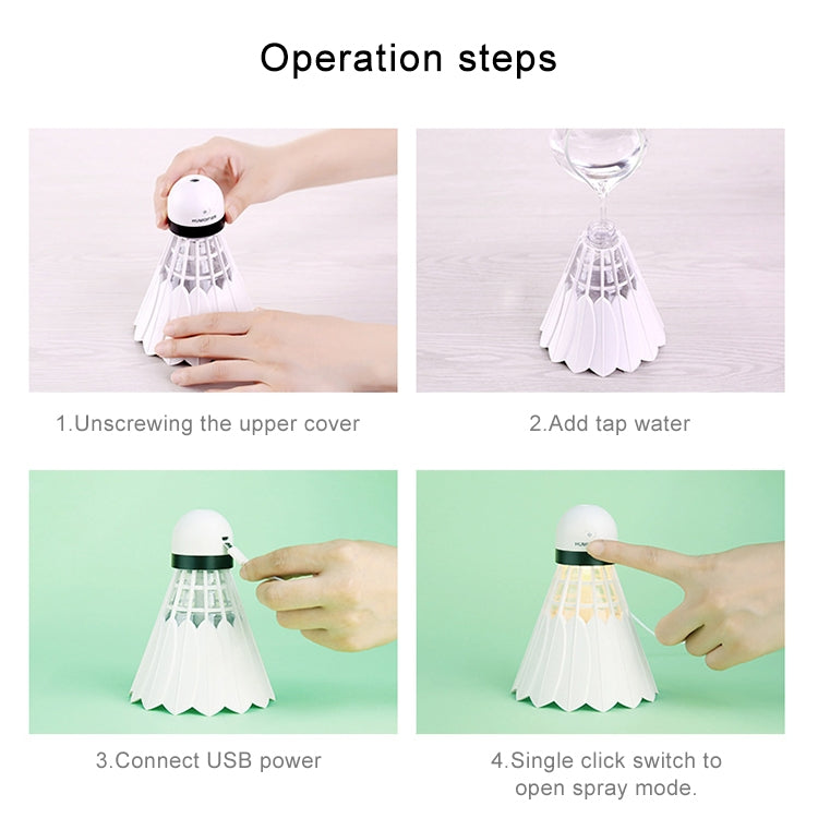 Badminton Ultrasonic Humidifier Air Diffuser Mist Maker with LED Night Light Air Purifier