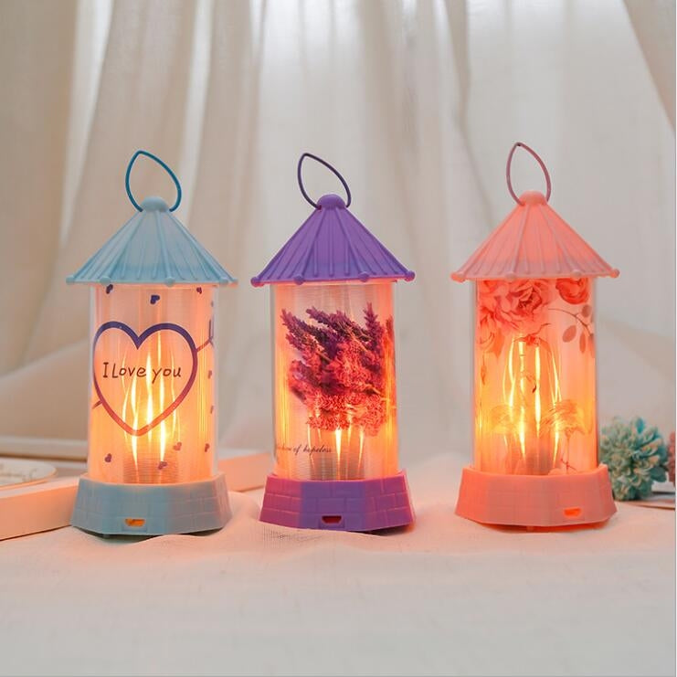 Retro Simulation Flame Light LED Light Christmas Gift Party Decoration, Random Color Delivery