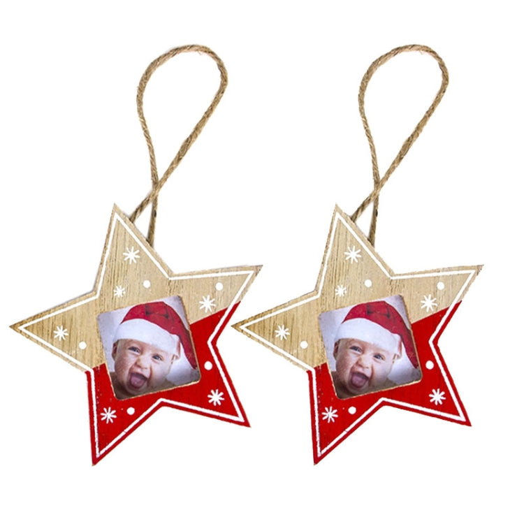 2 PCS Christmas Photo Frame Christmas Creative Photo Frame Pendant Christmas Tree Decoration Pendant, Specification:Pentagram